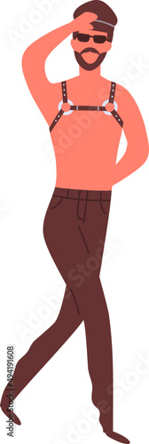 Homosexual Man in Bdsm Costume Illustration