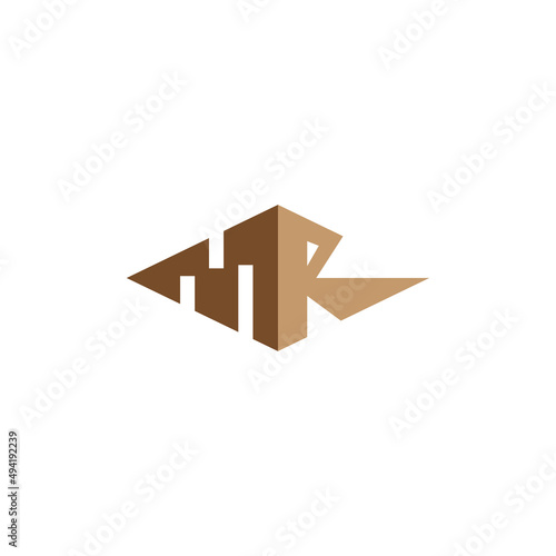 MR logo illustration design template vector elements