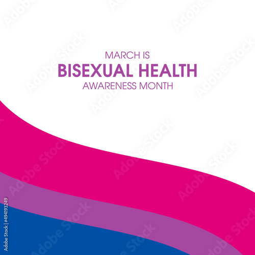 March is Bisexual Health Awareness Month vector. Waving bisexual pride flag icon isolated on a white background. Important day