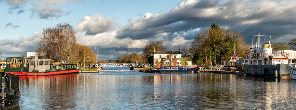 Saul Junction with the Stroudwater Canal and the Gloucester-Sharpness Ship Canal, Gloucestershire, United Kingdom