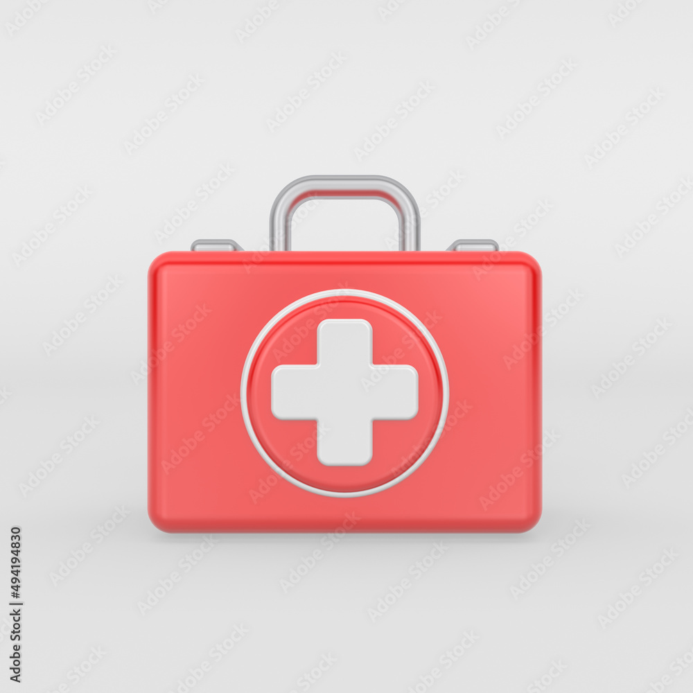 3d rendering illustration. First aid kit icon. Modern trendy design. 3d rendering illustration. First aid kit icon. Modern trendy design.