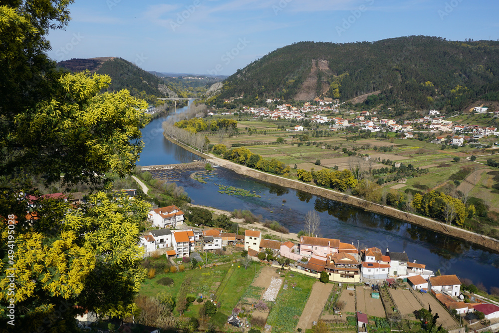 View of the Mondego River in Penacova, Portugal 