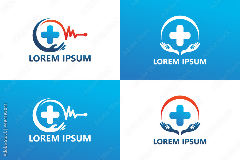 Set of health care logo template design vector Set of health care logo template design vector