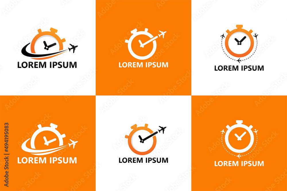 Fototapeta premium Set of travel time logo template design vector
