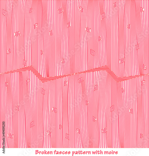 Broken fascia pattern with war moire symbolism