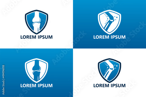 Set of orthopedics shield logo template design vector