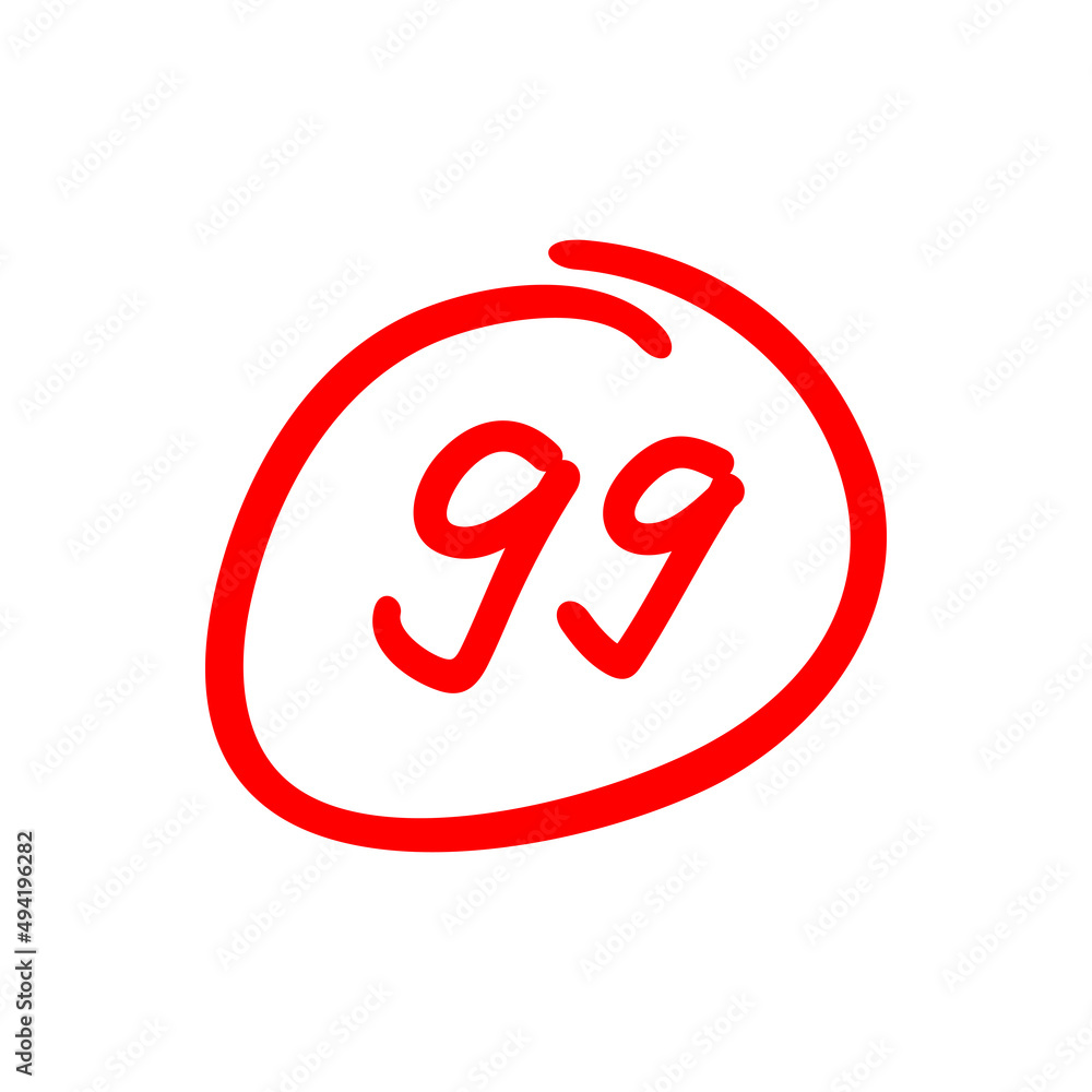 inety nine points illustration, 99 points final exam score - Vector inety nine points illustration, 99 points final exam score - Vector