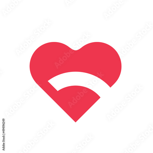 Abstract love symbol, heart logo design vector