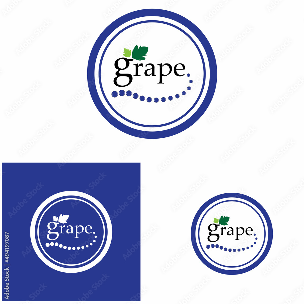 Obraz premium Grapes logo vector icon illustration design