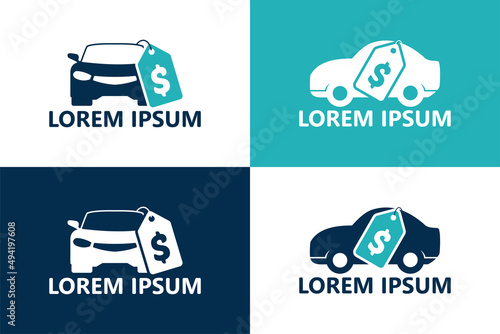 Set of car sale logo template design vector