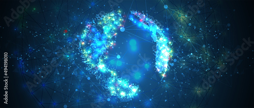 Technology data background, idea of global business solution