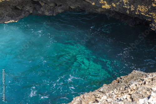 Watamula Hole - natural sight on the island Curacao in the Caribbean 