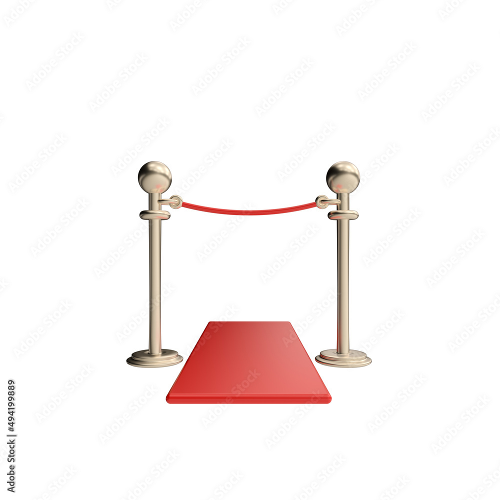 3d render illustration of red carpet, vip zone. Modern trendy design. Simple icon for web and app. Isolated on white background. 3d render illustration of red carpet, vip zone. Modern trendy design. Simple icon for web and app. Isolated on white background.