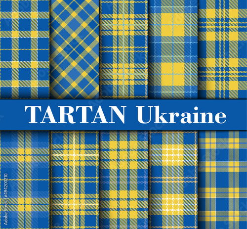 Ukraine Tartan  Plaid  Seamless Pattern