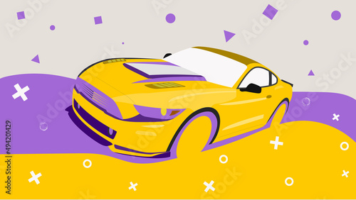 Muslcar mustang. Vector illustration