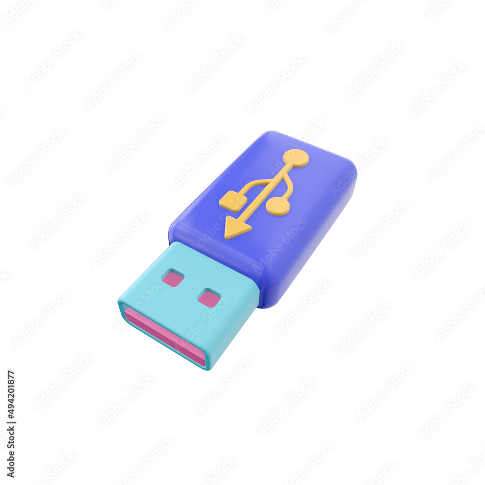 3d render illustration flash drive. Modern trendy design. Icon for app and web. Isolated on white background. 3d render illustration flash drive. Modern trendy design. Icon for app and web. Isolated on white background.