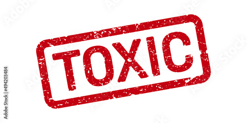Grunge rubber stamp with text Toxic isolated on white background. Vector illustration