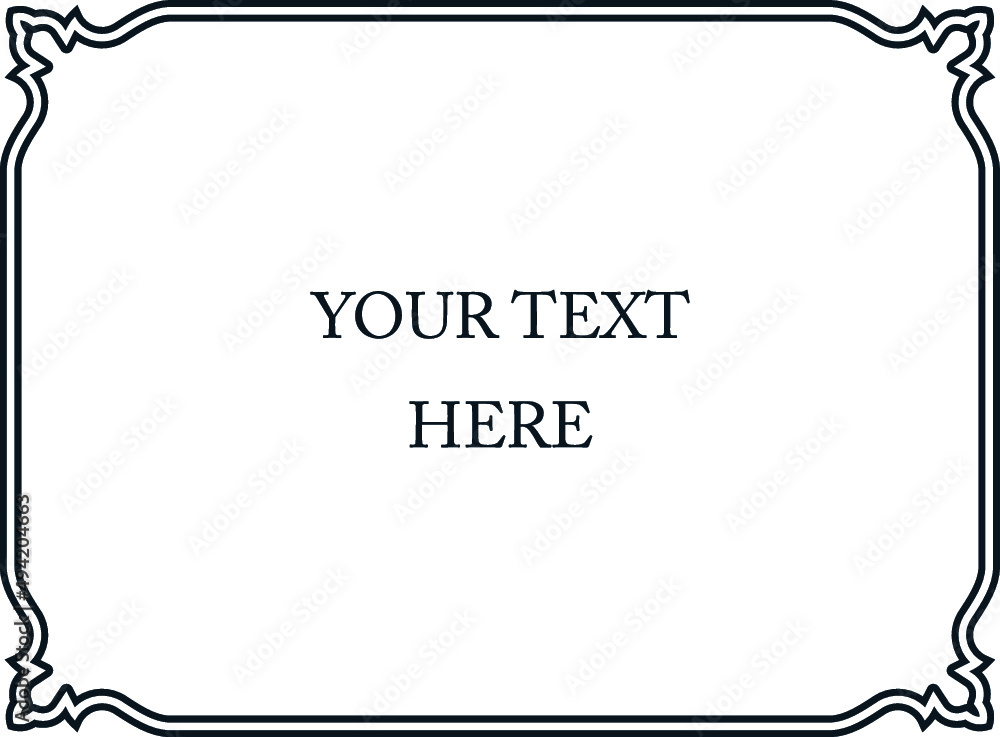 Fototapeta premium Vector border frame. Background or display window decoration. Simple rectangular horizontal billboard, web banner, card, plaque, signboard, sticker or label