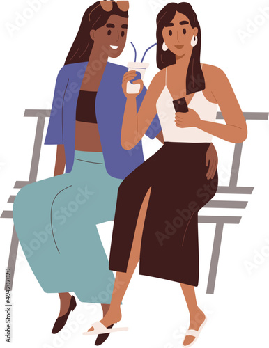 Cute Homosexual Couple on a Date Illustration