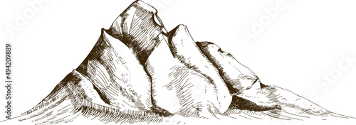 Mountain Peak Hand Drawn Illustration