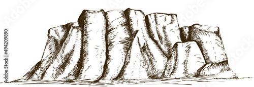 Mountain Ridge Hand Drawn Illustration