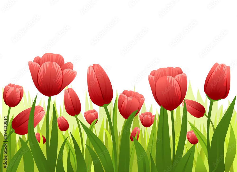 Red Spring Flowers Composition Red Spring Flowers Composition