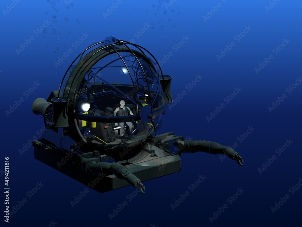 minisubmarino Deeprover en inmersión