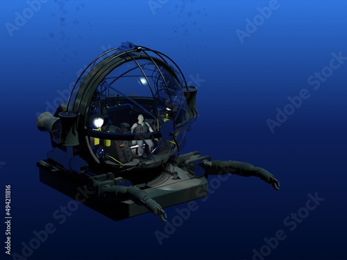 minisubmarino Deeprover en inmersi  n