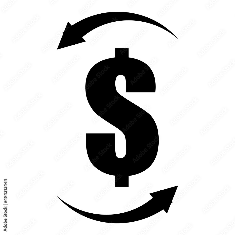 Dollar Currency Exchange Flat Icon Isolated On White Background Dollar Currency Exchange Flat Icon Isolated On White Background