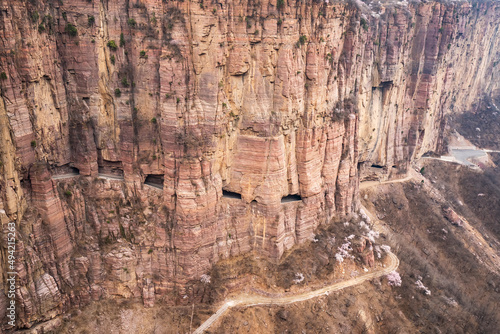 Guoliang hang wall highway on cliff, Hui county, Henan province, China