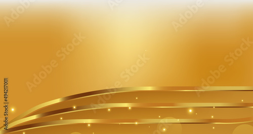 Luxury golden bokeh background with realistic shine glare