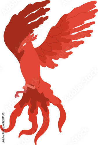Fairy Tale Red Bird Phoenix Illustration