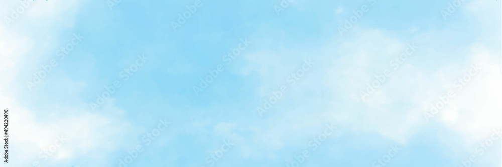 abstract watercolor painting blue sky panorama view background