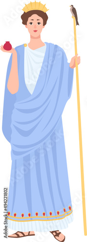 Hera or Juno Goddess of Women Marriage Family and Childbirth Illustration