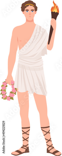 Hymenaios or Hymen God Marriage Ceremonies and Weddings Illustration