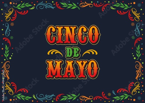 Horizontal banner with Cinco de Mayo inscription