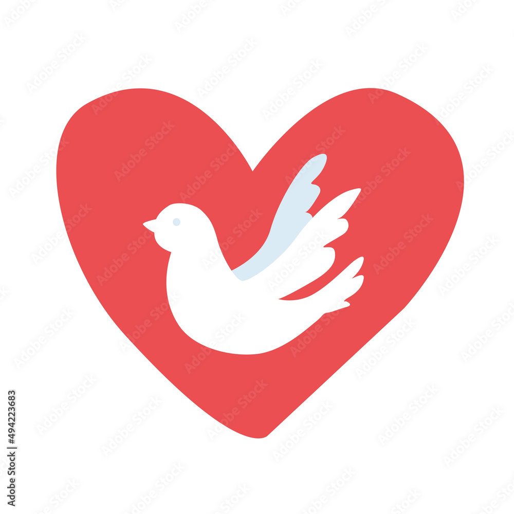 no war. Symbol of kindness and love. Peace on Earth. Vector illustration isolated on white background. Flat style. no war. Symbol of kindness and love. Peace on Earth. Vector illustration isolated on white background. Flat style.