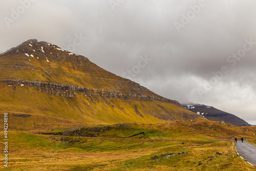 Mountain landscape on the island of Eysturoy, Faroe Islands.