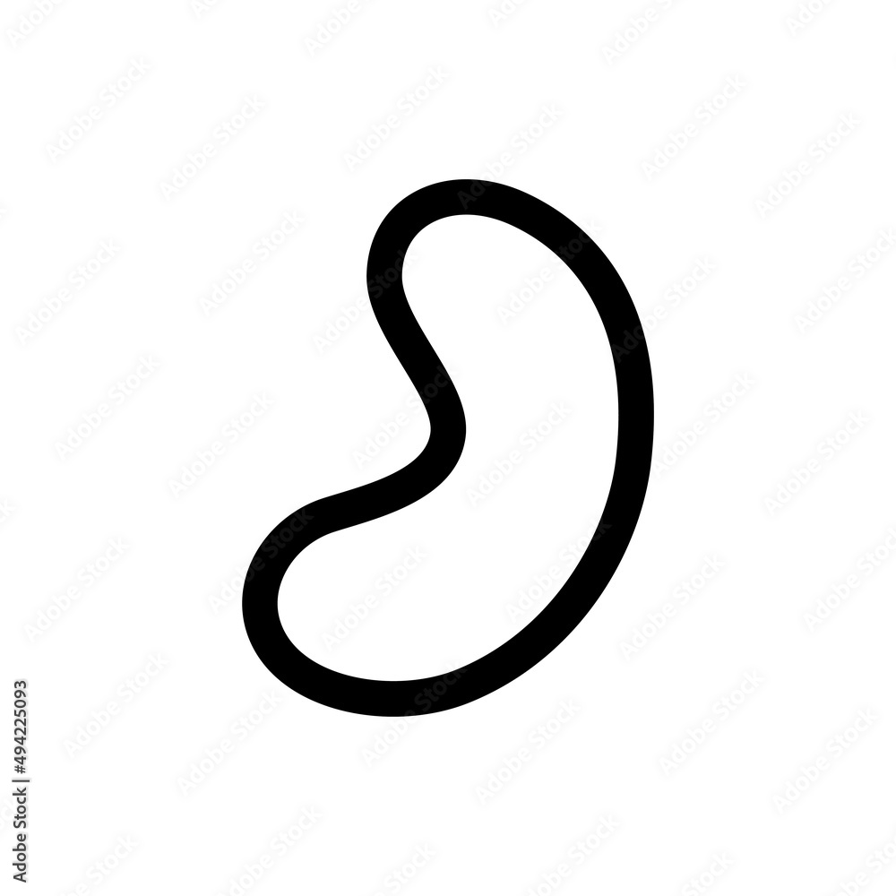 Cashew nuts, vector food icon, flat line style Cashew nuts, vector food icon, flat line style