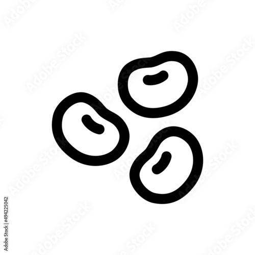 Soybeans, vector food icon, flat line style