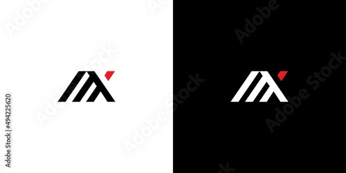 Modern and bold letter MX initials logo design 2