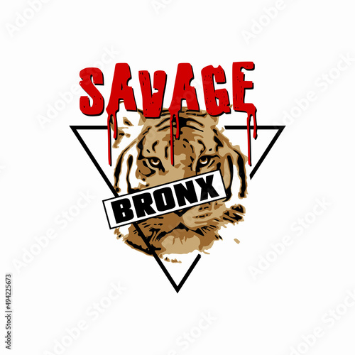 savage slogan vector typography t shirt graphics print
 photo