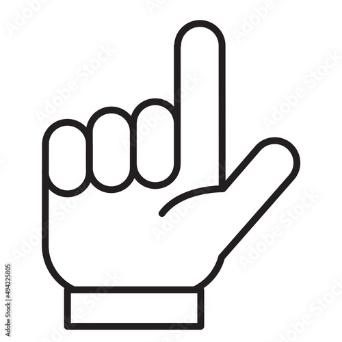 Illustration of Hand Gesture of Seven Number design icon