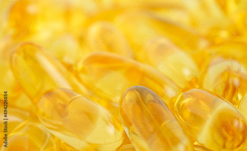 Macro shot of Omega 3 soft gel capsules. Macro shot of Omega 3 soft gel capsules.