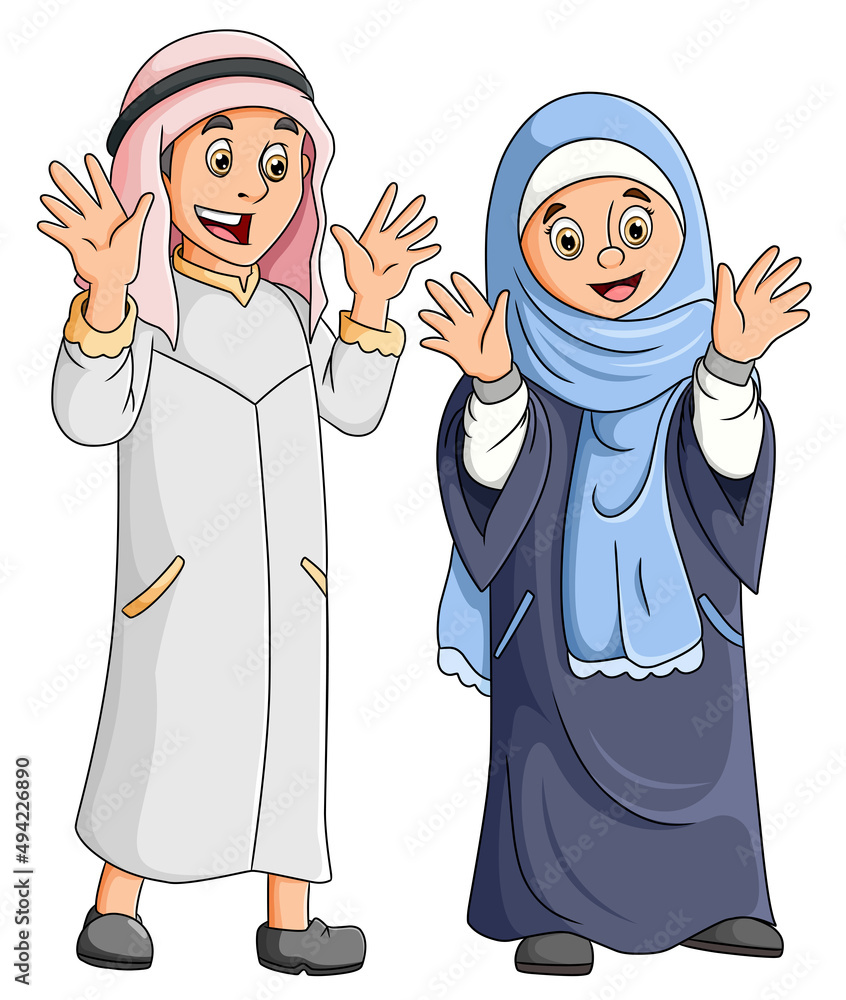 The couple of arab is celebrating the eid al fitr The couple of arab is celebrating the eid al fitr