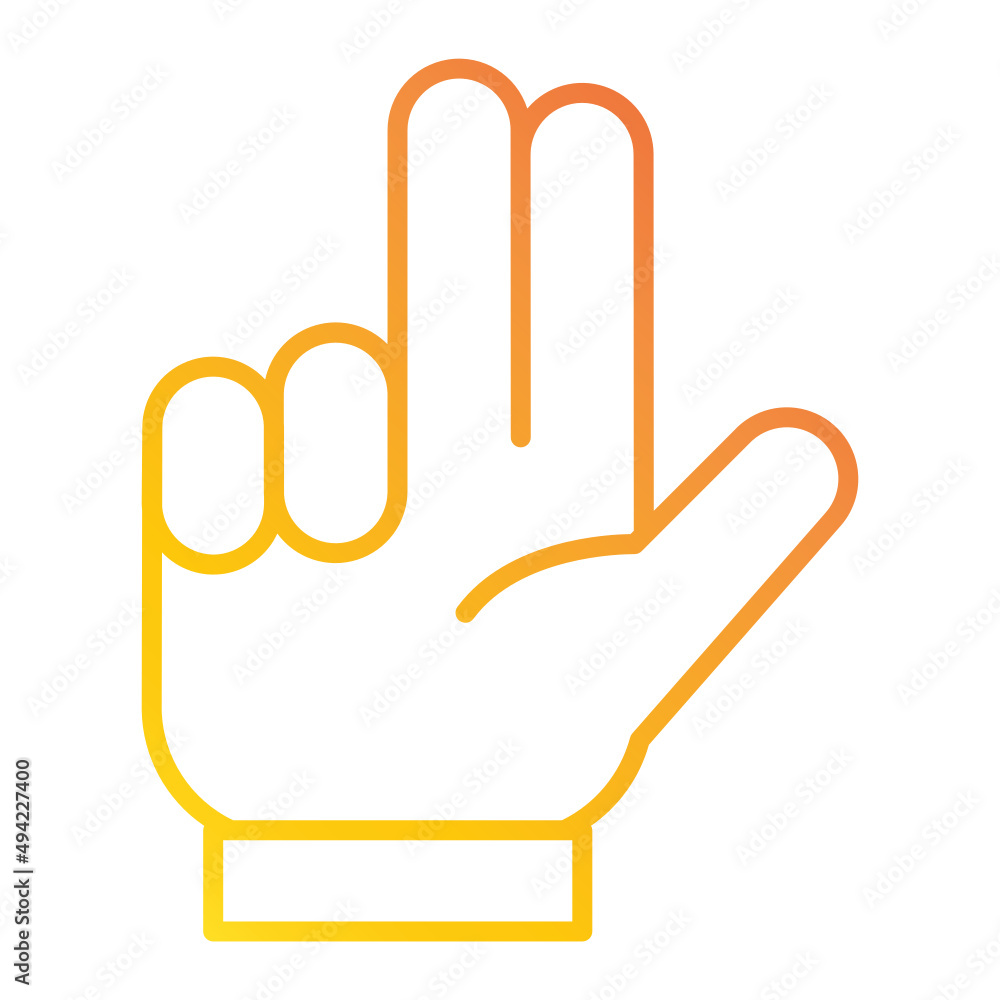 Illustration of Hand Gesture of Eight Number design icon