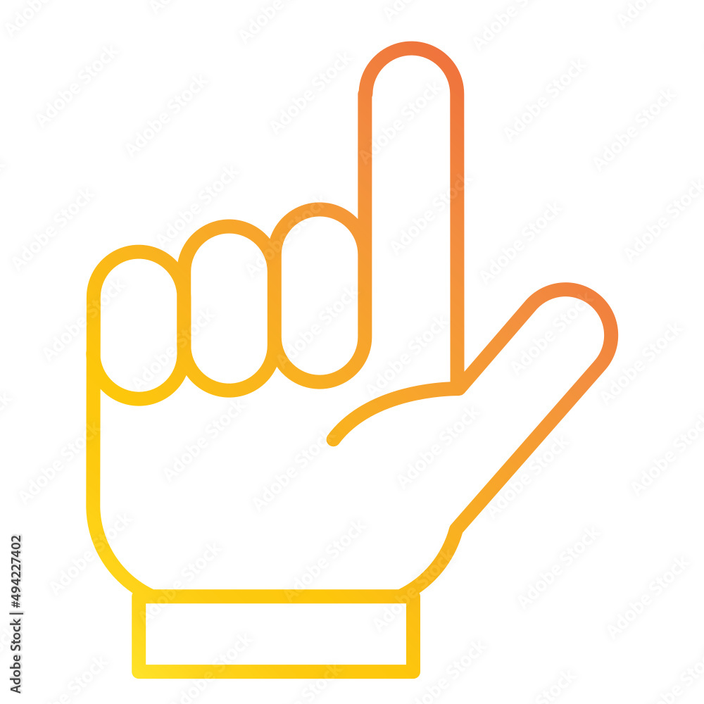 Illustration of Hand Gesture of Seven Number design icon Illustration of Hand Gesture of Seven Number design icon