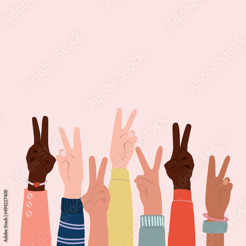 day of peace background. people concept. against war, violent and other unhumanities concept. can be add text. vector illustration