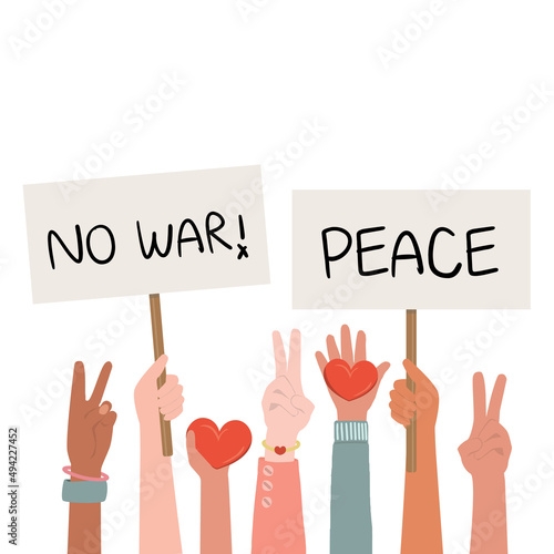 day of peace background. people concept. against war, violent and other unhumanities concept. can be add text. vector illustration