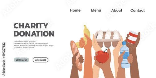 Donation and volunteers work concept illustration set, such as share love, food to people. perfect for banner, web page design, and cover page